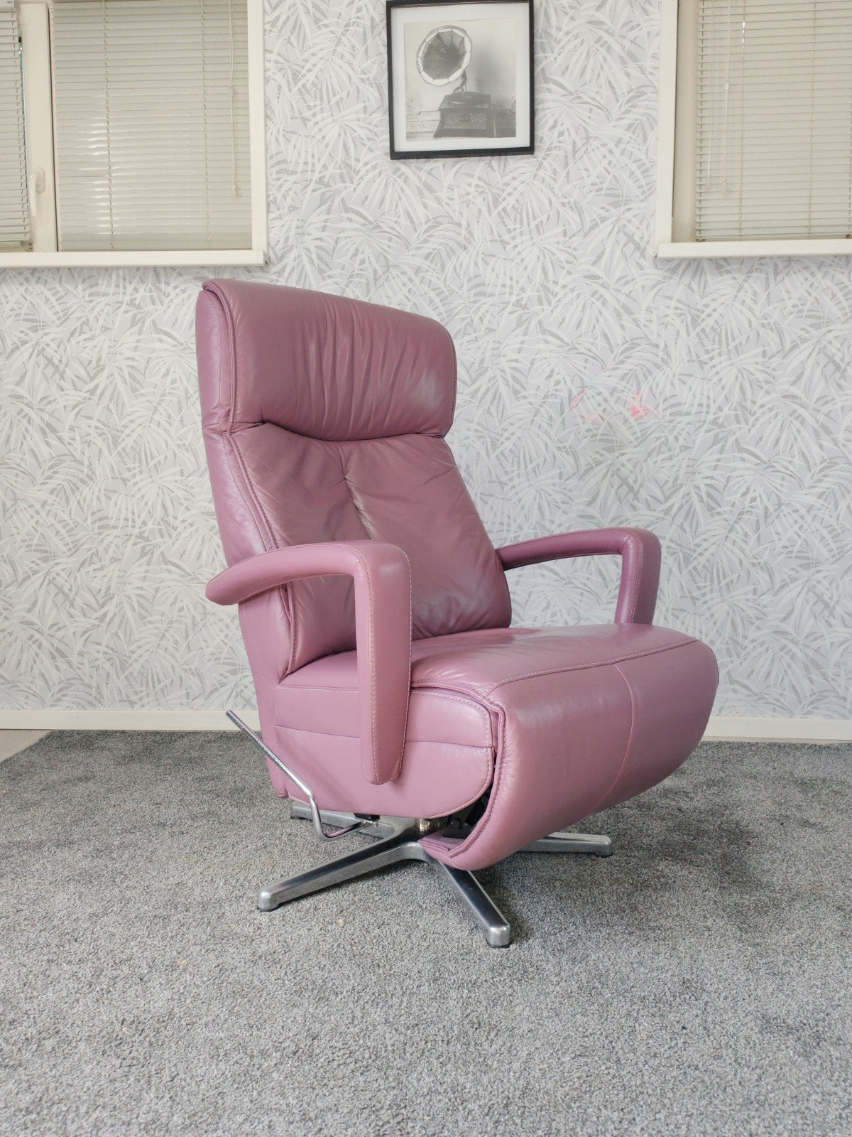Prominente Stockholm leren relax fauteuil handmatig, Gebruikt, 75 tot 100 cm, Ophalen of Verzenden, Onbekend