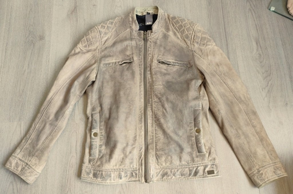 AIM 100 % Leren Heren/ Biker-Jas maat M, Overige kleuren, Maat 48/50 (M), AIM, Ophalen of Verzenden
