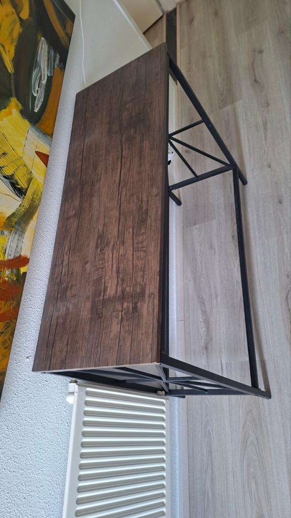 Dressoir / Gangtafel - Houtfineer met Zwart Stalen Frame, Huis en Inrichting, Tafels | Sidetables, Ophalen