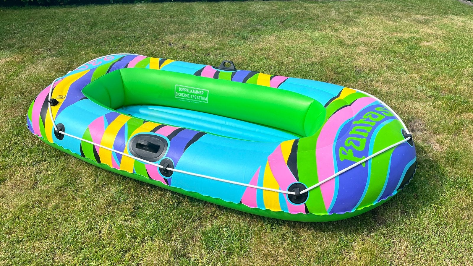 Opblaasbare rubberboot + voetpomp, Ophalen, Gebruikt