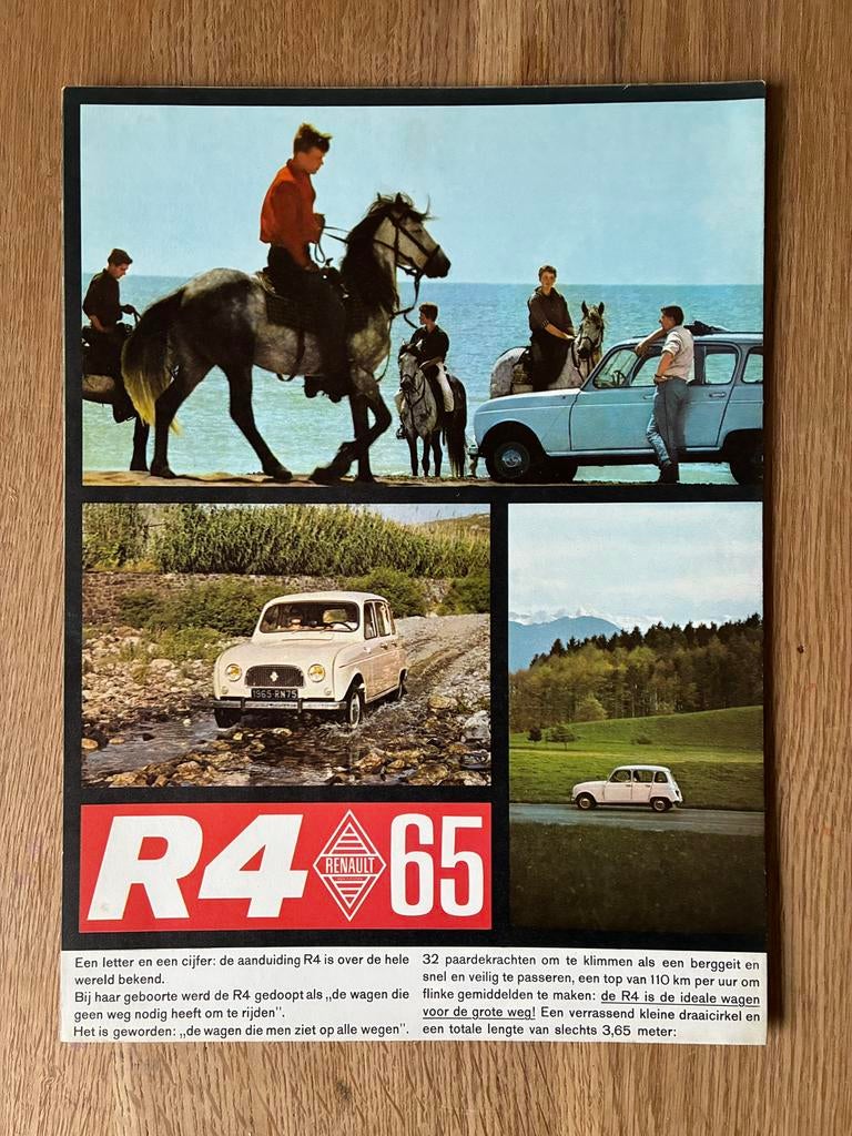 R4 Renault 4 brochure 1965, Ophalen of Verzenden, Zo goed als nieuw, Renault