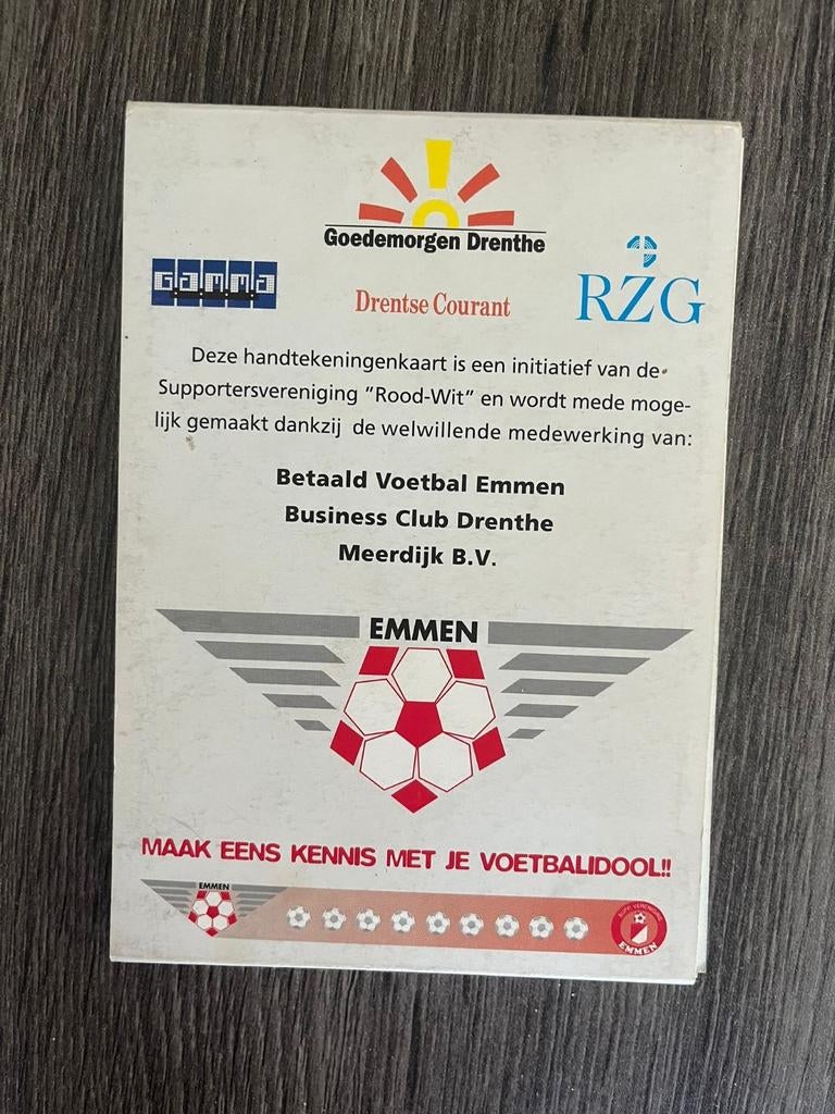 FC Emmen Handtekeningenkaart Seizoen '96/'97, Verzamelen, Ophalen of Verzenden