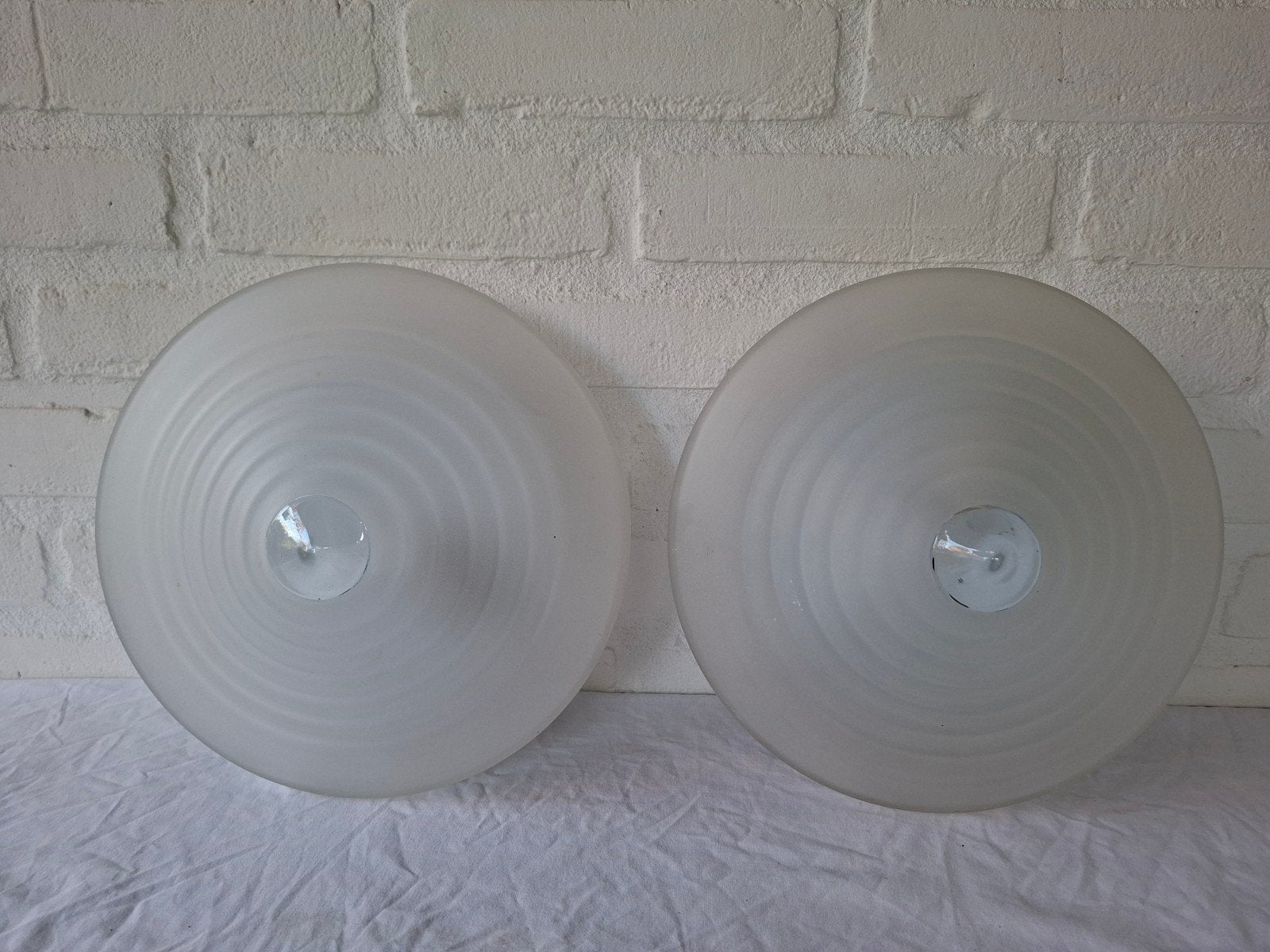 Vintage retro plafonniere plafondlamp wandlamp glas jaren 60, Huis en Inrichting, Lampen | Plafondlampen, 25 cm, Ophalen of Verzenden