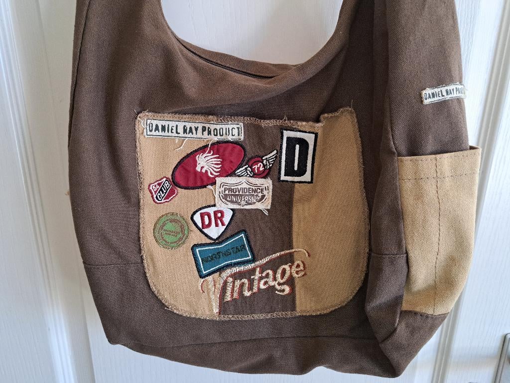 Bruine damestas schoudertas tas Daniel Ray retro vintage, Ophalen of Verzenden, Zo goed als nieuw, Bruin, Overige merken