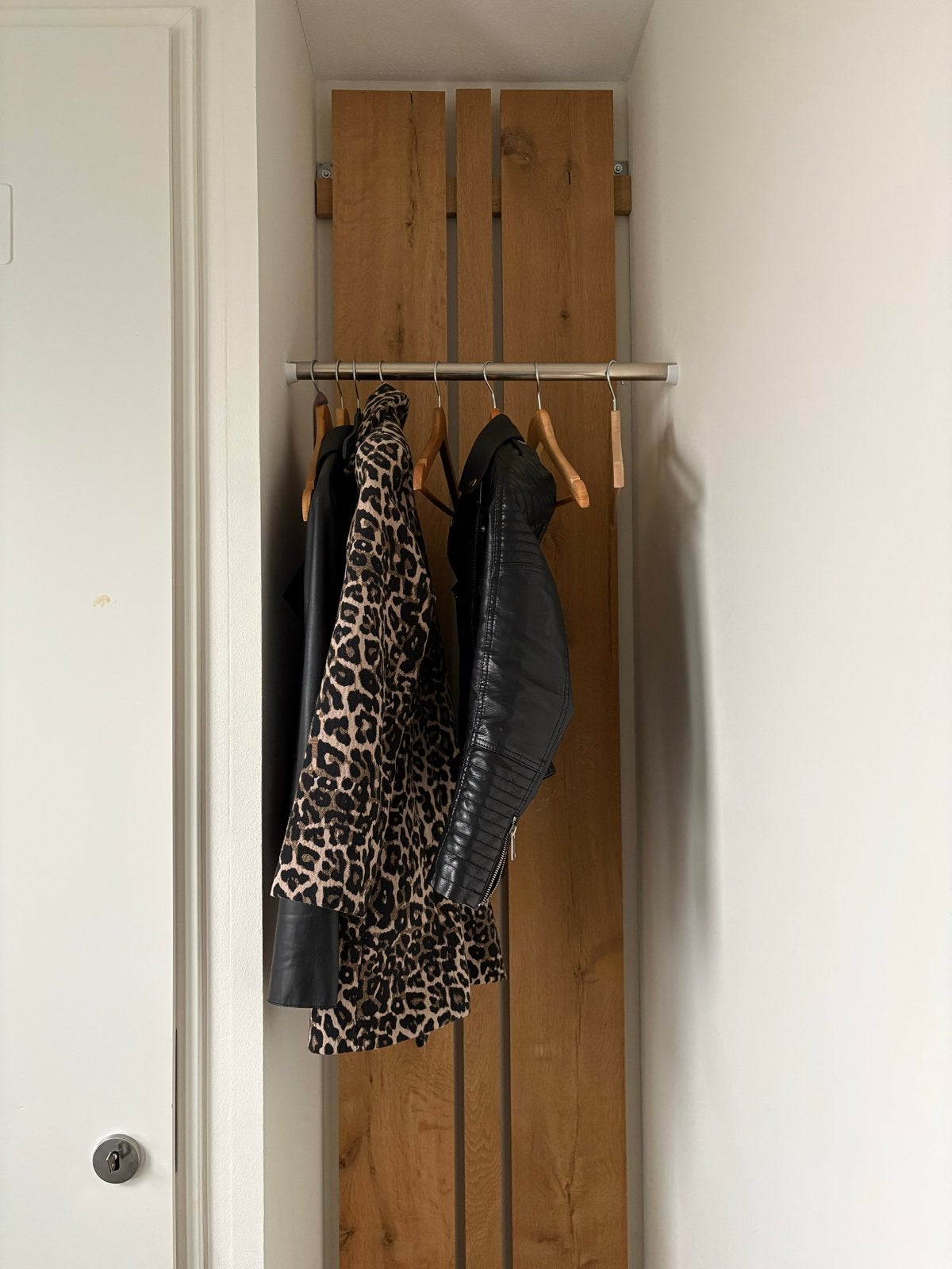 Eiken houten kapstok voor nis (260x55 cm), 200 cm of meer, Zo goed als nieuw, Hout, Ophalen