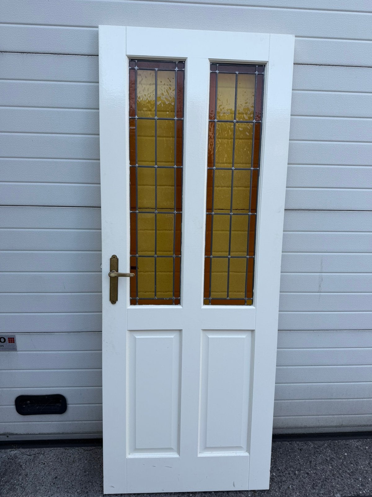 Deur met glas in lood raam, Ophalen, Minder dan 80 cm, Binnendeur, Zo goed als nieuw