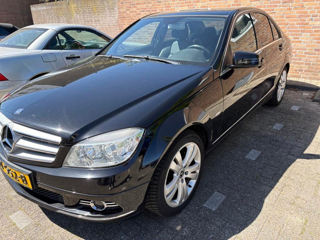 Mercedes-Benz C-Klasse 1.6 C180 Kompr. Sedan 2008 Zwart, Auto's, Zwart, Leder en Stof, Zwart, 1365 kg