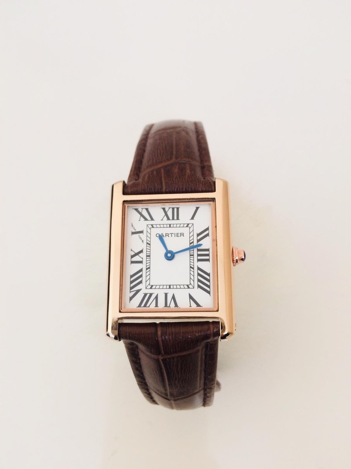 Cartier Tank, Overige merken, Leer, Polshorloge, Ophalen of Verzenden