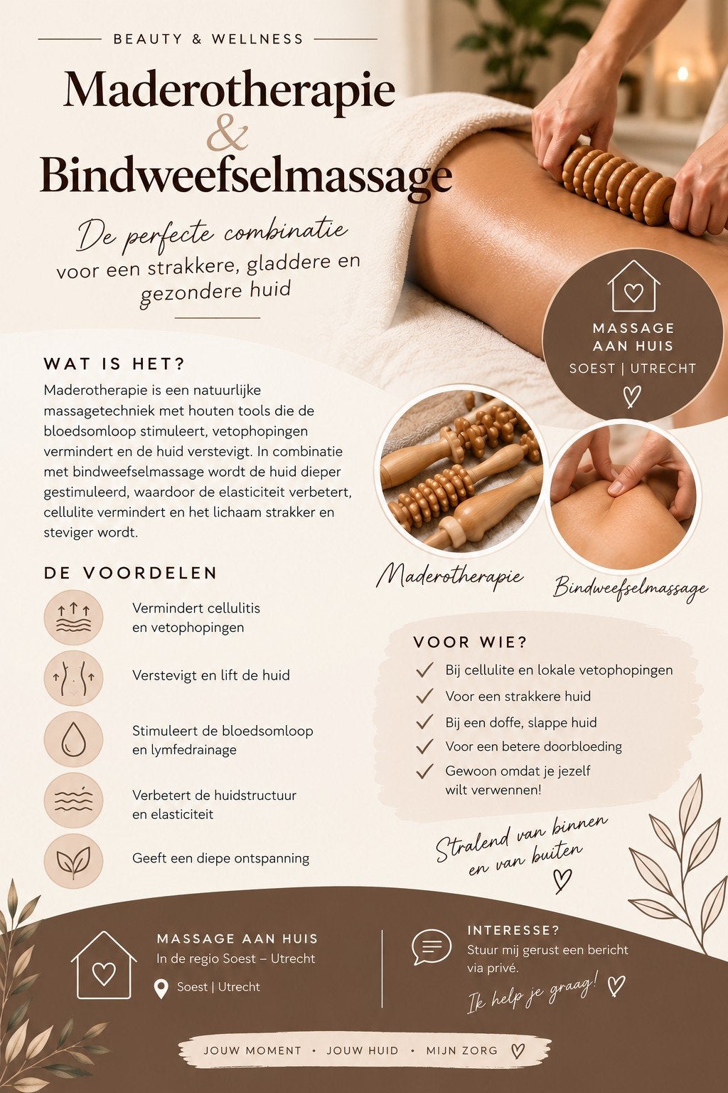 Maderotherapie & Bindweefselmassage aan huis, Ophalen of Verzenden