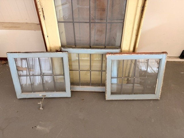 3 geïsoleerde ramen 54  61 cm met roedeverdeling, Doe-het-zelf en Verbouw, Glas en Ramen, Gevelraam of Ruit, Gebruikt, Minder dan 80 cm
