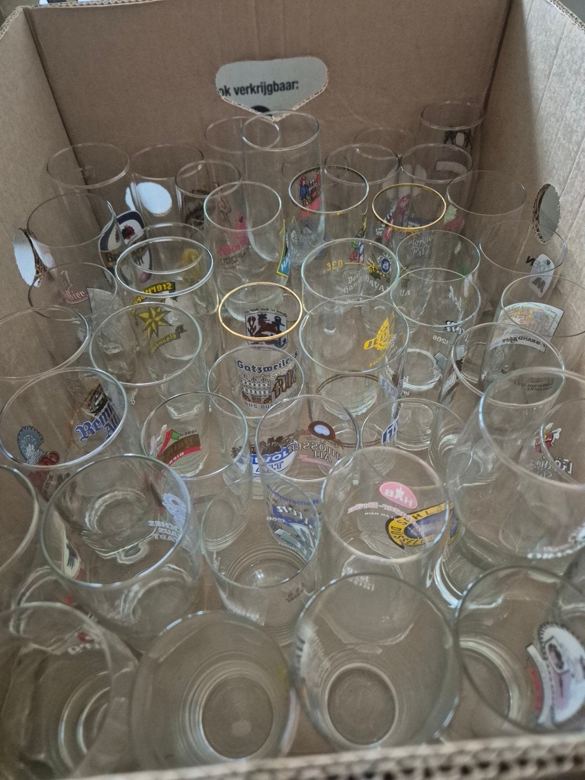 Grote partij diverse bierglazen - Gebruikt, Ophalen, Gebruikt, Meerkleurig, Glas