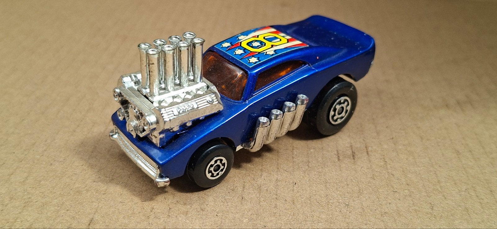 Vintage Matchbox Hot Rod Speelgoedauto Blauw, Ophalen of Verzenden, Gebruikt