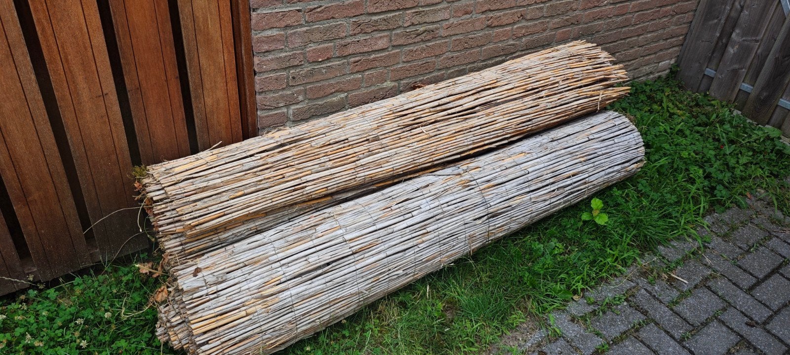 Rieten hekwerk voor tuin of afscheiding, Ophalen, Overige materialen, Gebruikt, 6 meter of meer