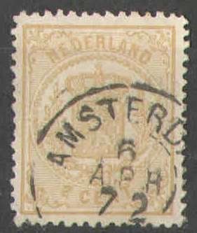 Nederland NVPH nr 17 gestempeld Rijkswapen 1869, Ophalen of Verzenden, T/m 1940, Gestempeld