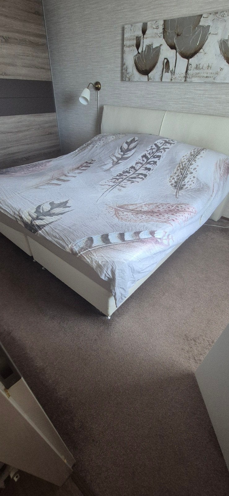 Boxspringbedden 2x 90x200 cm
(samen litsjimeaux) crèmekleu, Ophalen, Gebruikt, Tweepersoons
