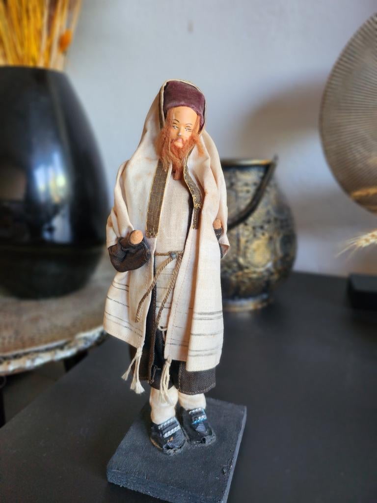 Vintage Joodse Man Standbeeld - Handgemaakt, Verzamelen, Ophalen of Verzenden, Gebruikt, Mens