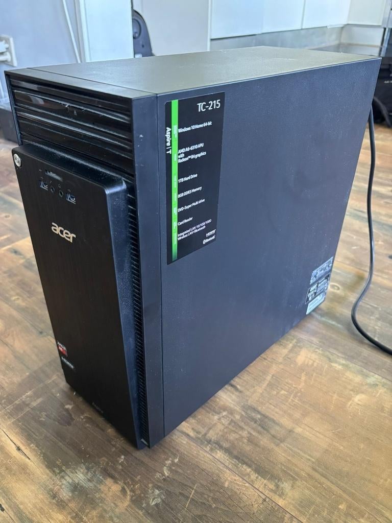 Acer Aspire TC-215 Desktop PC – 8GB RAM / 1TB HDD /Quad-Core, HDD, 8 GB, Minder dan 2 Ghz, Ophalen of Verzenden