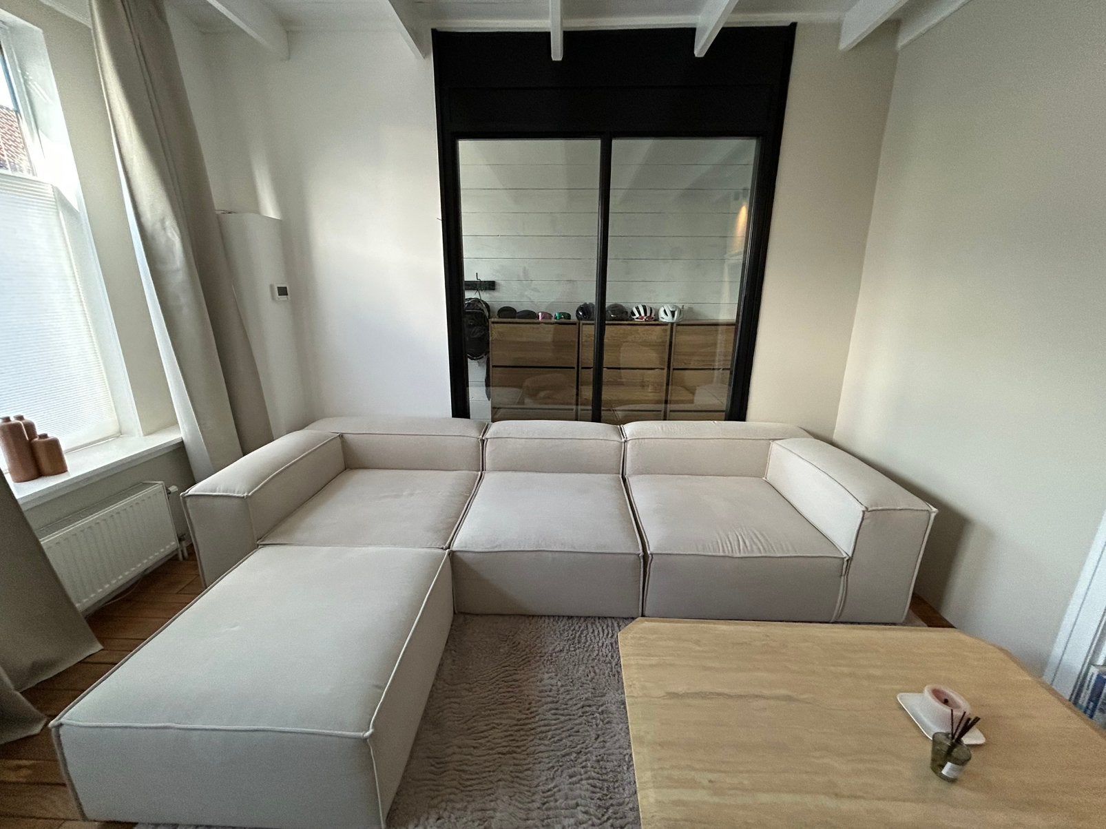 Westwing Lennon (4 seater) Modular Bank met Ottoman, Ophalen, Gebruikt