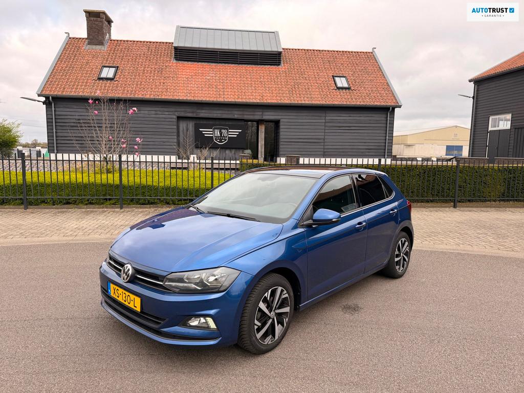 Volkswagen Polo 1.0 TSI AIRCO/ECC APPLE-CARPLAY PANORAMDAK L, Voorwielaandrijving, Blauw, Leder en Stof, Bedrijf