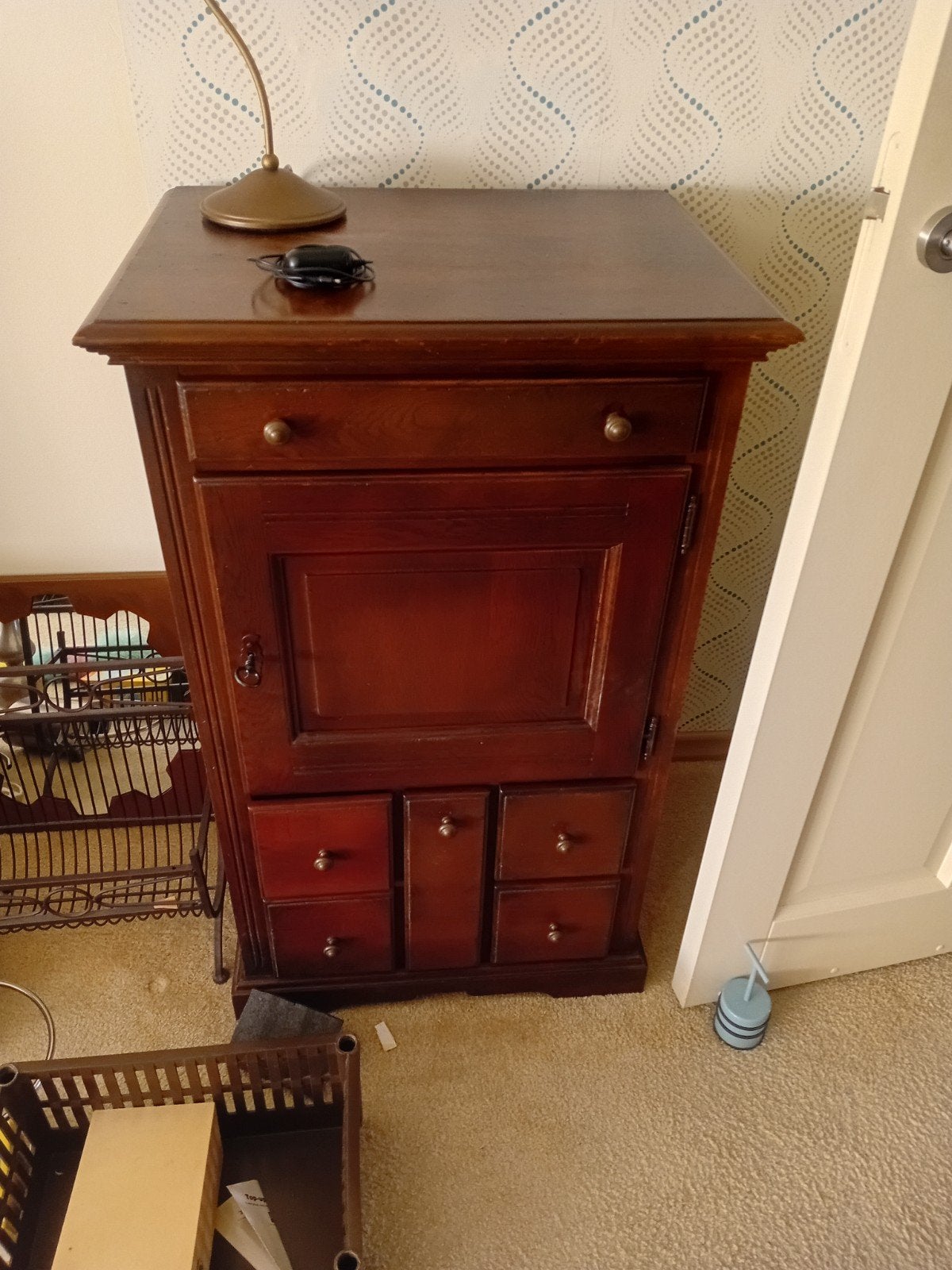 Kersenhouten Telefoon Kastje / Bijzettafel, Ophalen