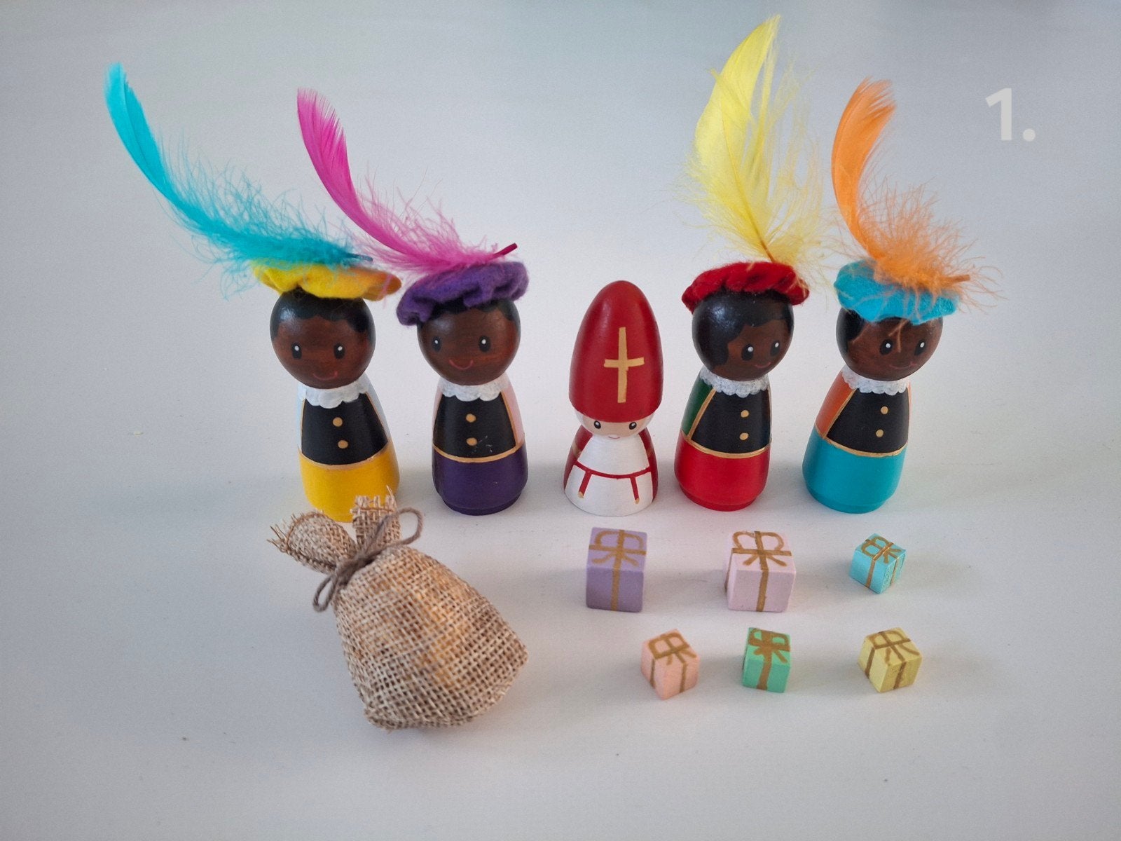 Sint met traditionele pieten pegdolls, Ophalen of Verzenden, Nieuw