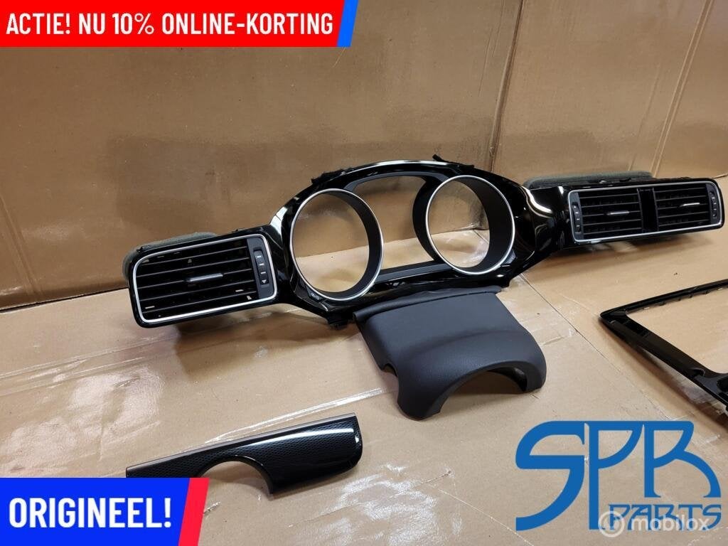Vw JETTA 5C DASHBOARD INLEG SET CARBON HOOGGLANS ZWART NEW, Auto-onderdelen, Interieur en Bekleding, VOLKSWAGEN, Volkswagen, Nieuw
