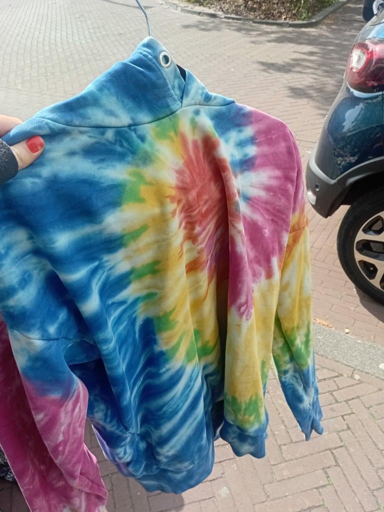 Van Diesel Hoodie Maat L - Regenboog Tie-Dye Print, Overige kleuren, Maat 42/44 (L), Ophalen of Verzenden, Gedragen