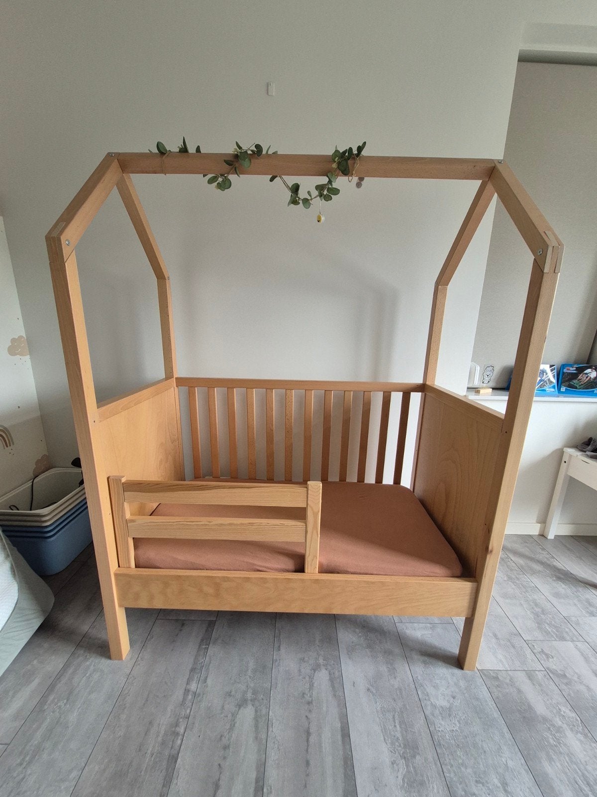 Huisjesbed, ledikant 60x120, Ophalen, Zo goed als nieuw, Minder dan 140 cm, Matras