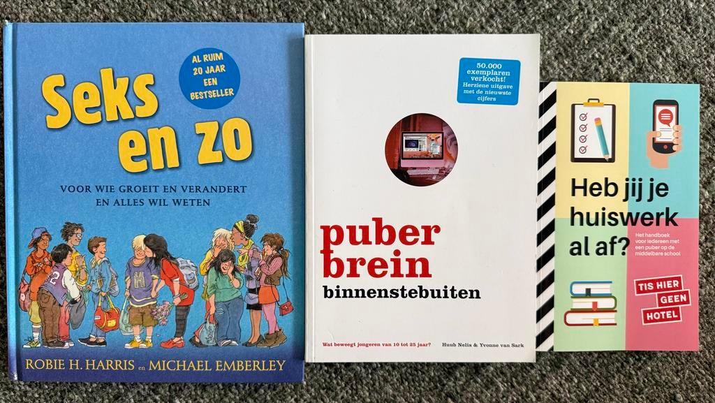 Boekenpakket: Seks en zo, Puberbrein, Heb jij je huiswerk al, Ophalen of Verzenden, Zo goed als nieuw, Opvoeding vanaf 10 jaar