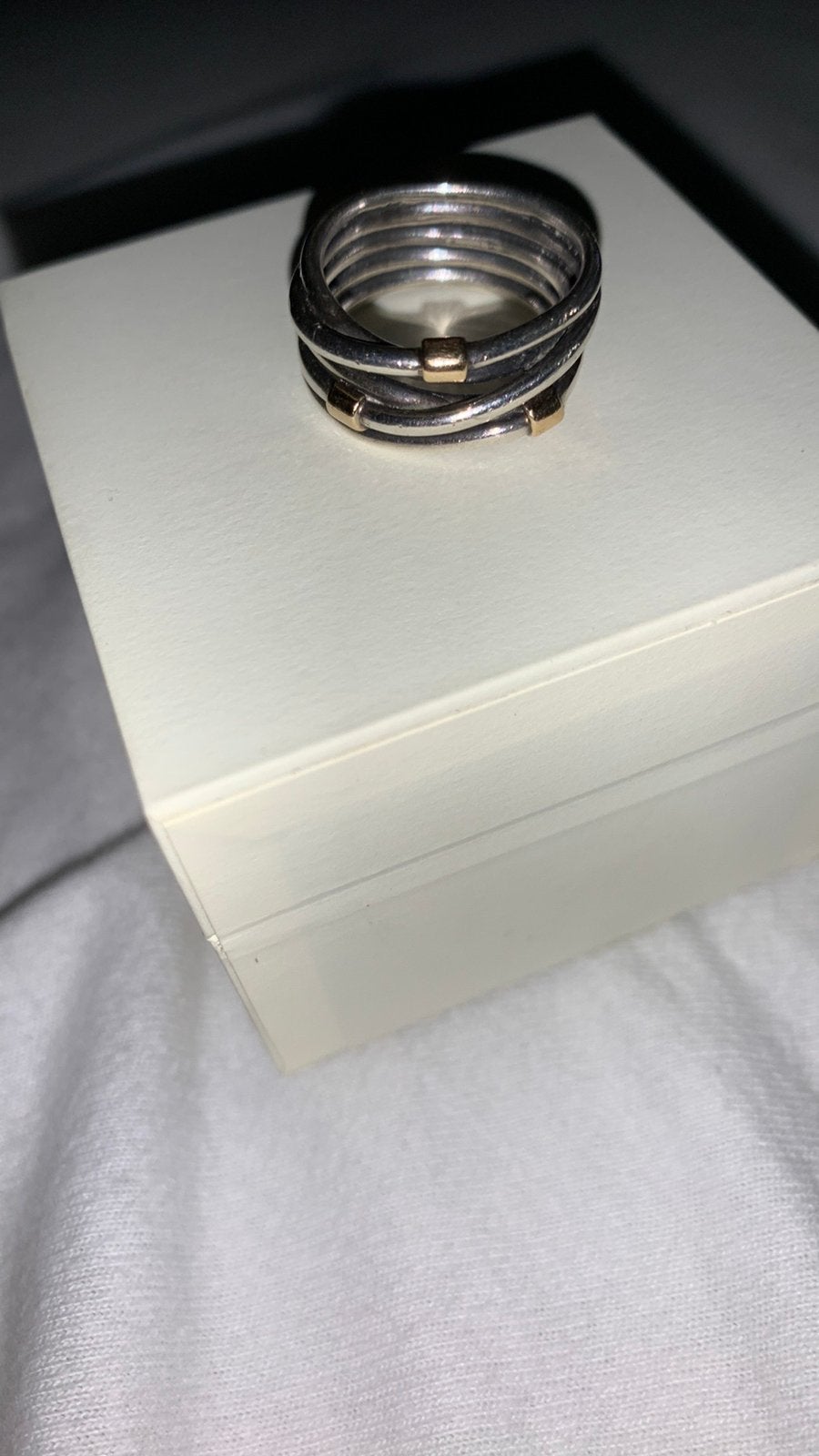 Pandora ring zilver en 585 goud zeldzame ring, 18 tot 19, Ophalen of Verzenden, Zo goed als nieuw, Dame