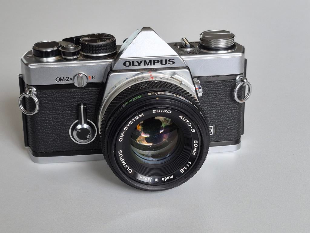 Olympus OM-2n met Zuiko Auto-S 1.8/50mm lens, Ophalen of Verzenden, Gebruikt, Spiegelreflex, Olympus