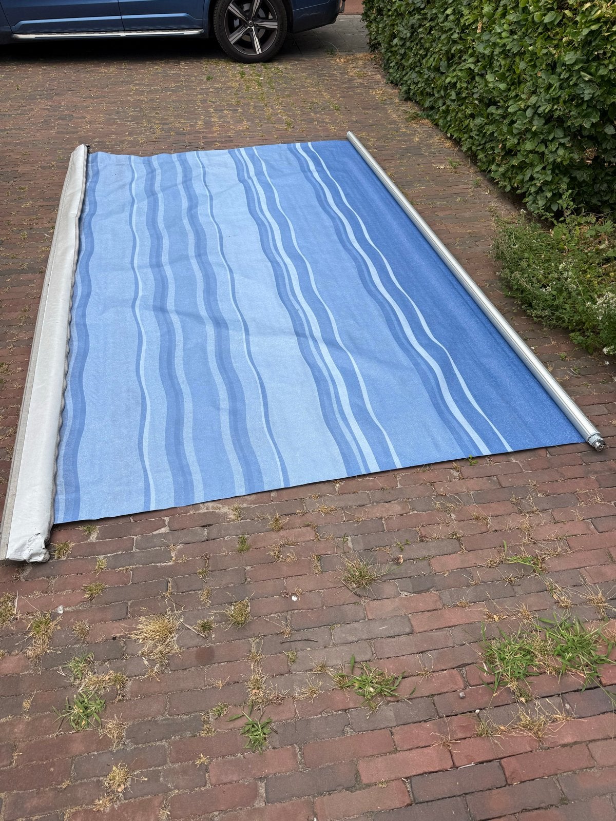 Fiamma zakluifel 330x210cm - Blauw gestreept, Caravans en Kamperen, Caravan accessoires, Ophalen, Gebruikt