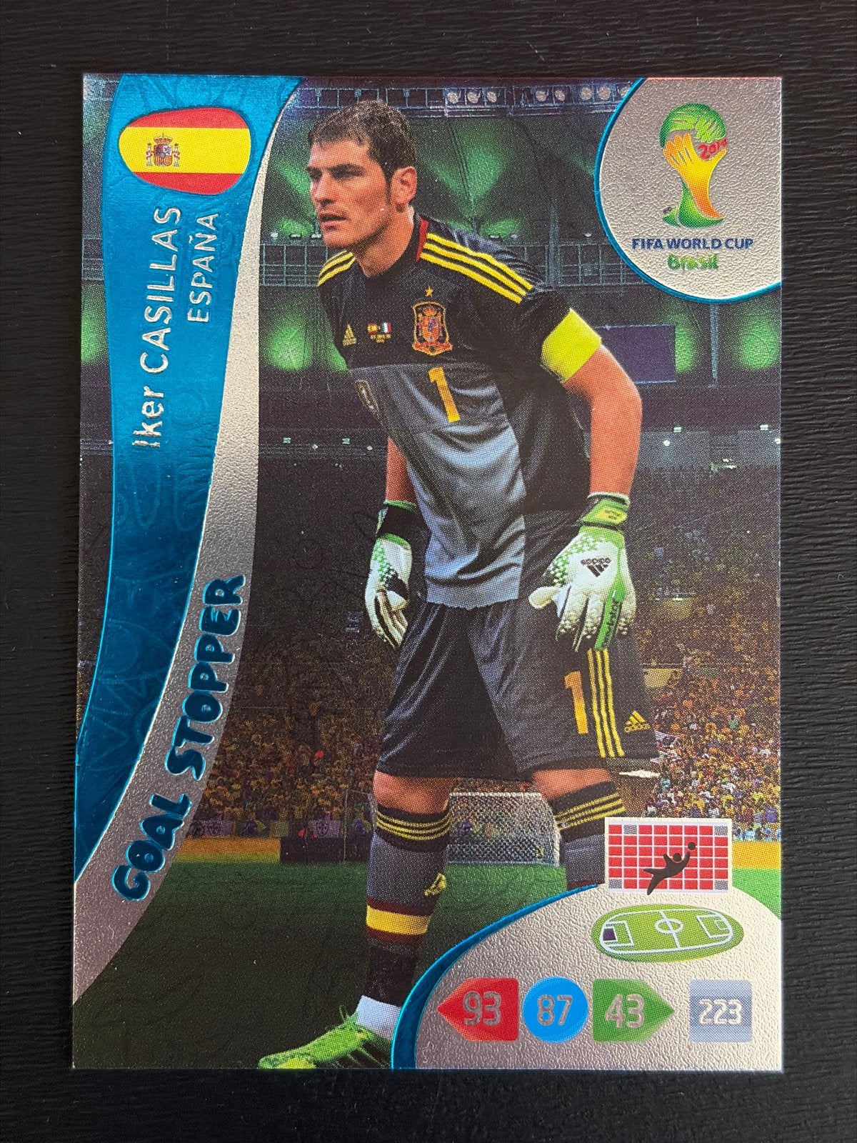 Iker Casillas Goal Stopper FIFA World Cup 2014 Adrenalyn XL, Ophalen of Verzenden, Zo goed als nieuw, Buitenlandse clubs, Spelerskaart