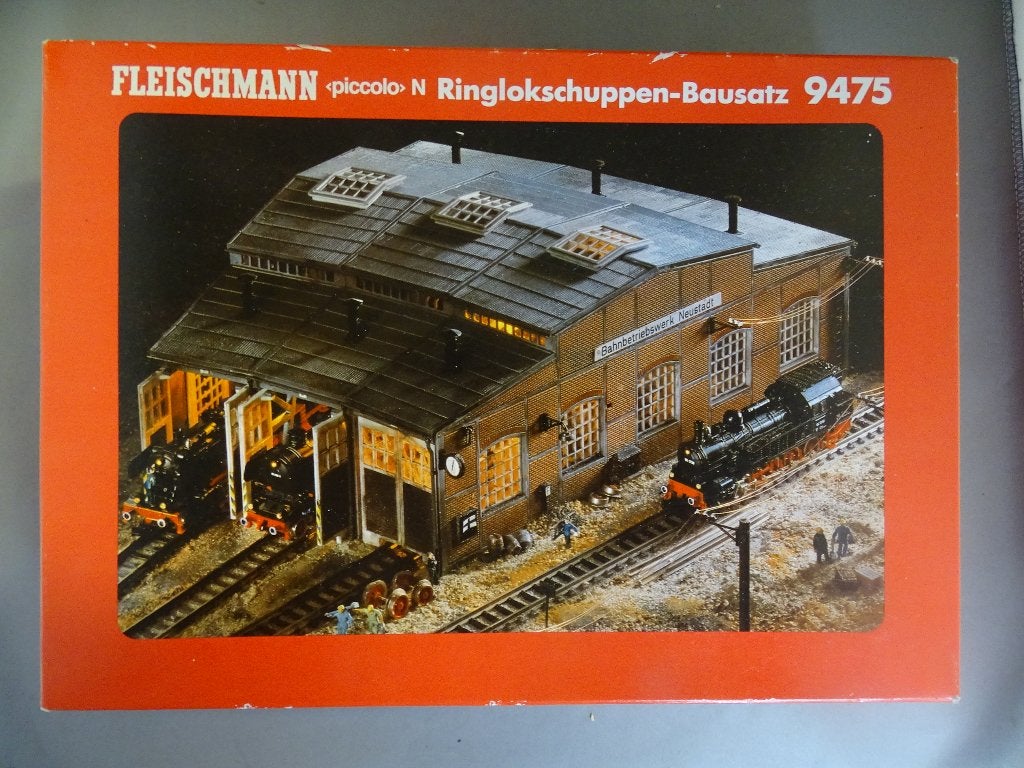 Fleischmann Piccolo schaal N Ring Lokloods bouwdoos nr 9475, Gelijkstroom, Fleischmann, Brug, Tunnel of Gebouw, Nieuw