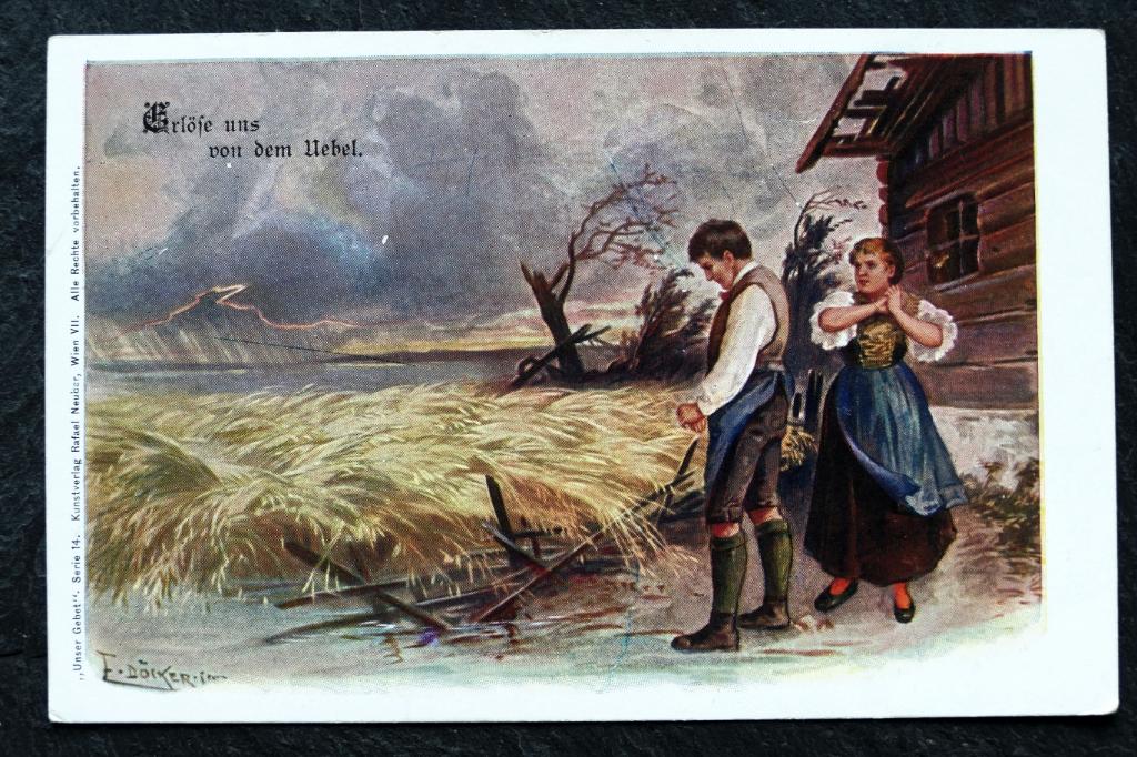 Unser Gebet: Erlose uns von dem Uebel, F. Docker, Verzenden, Voor 1920, Ongelopen, Overige thema's