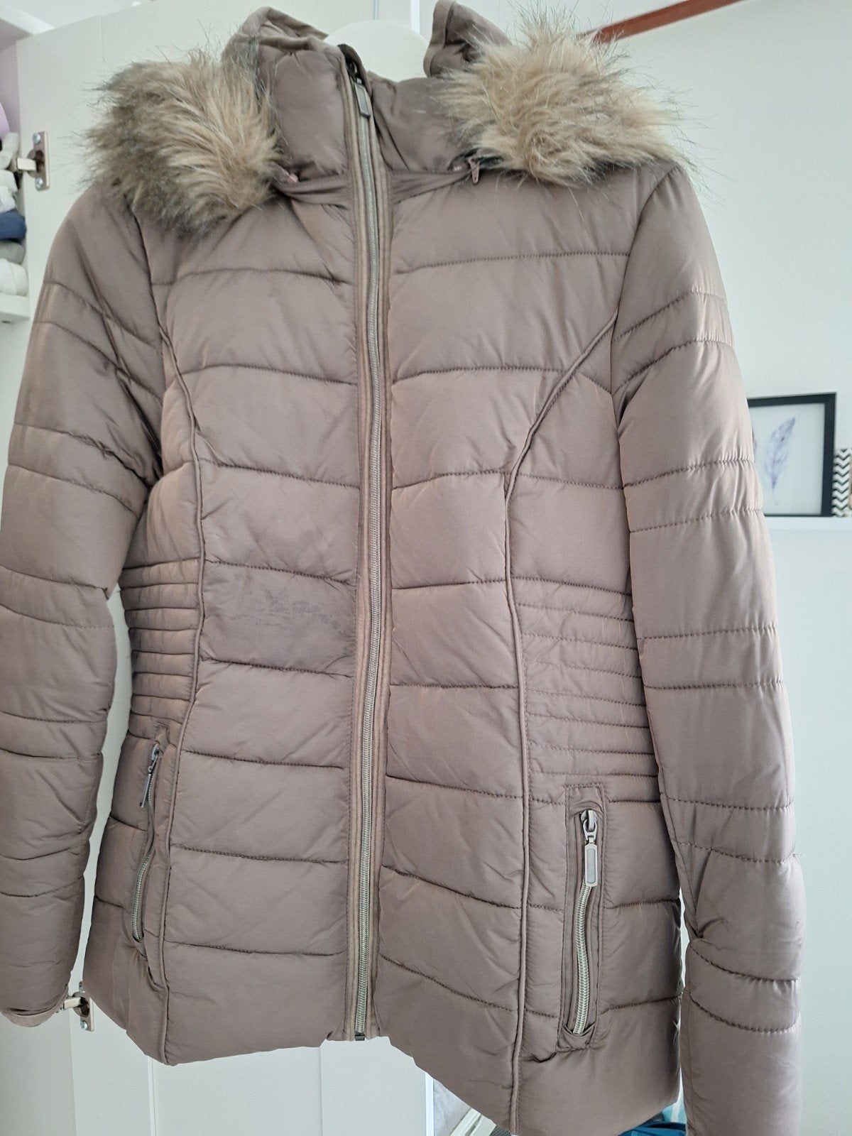 Mooie winterjas dames, Ophalen of Verzenden, Zo goed als nieuw, Maat 38/40 (M), Bruin