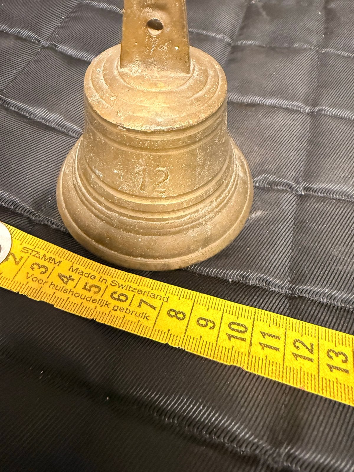 Antieke bronzen bel met klepel - ca. 12 cm, Ophalen