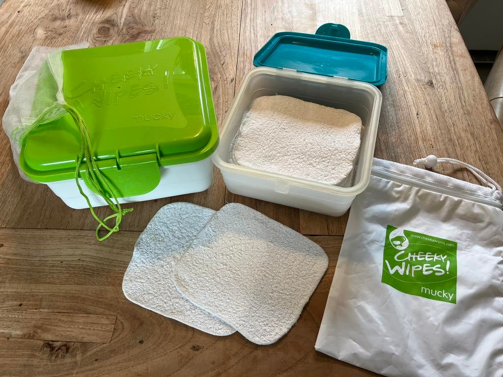 Set Cheeky Wipes! Wasbare billendoekjes, Kinderen en Baby's, Badjes en Verzorging, Ophalen of Verzenden, Zo goed als nieuw, Overige typen