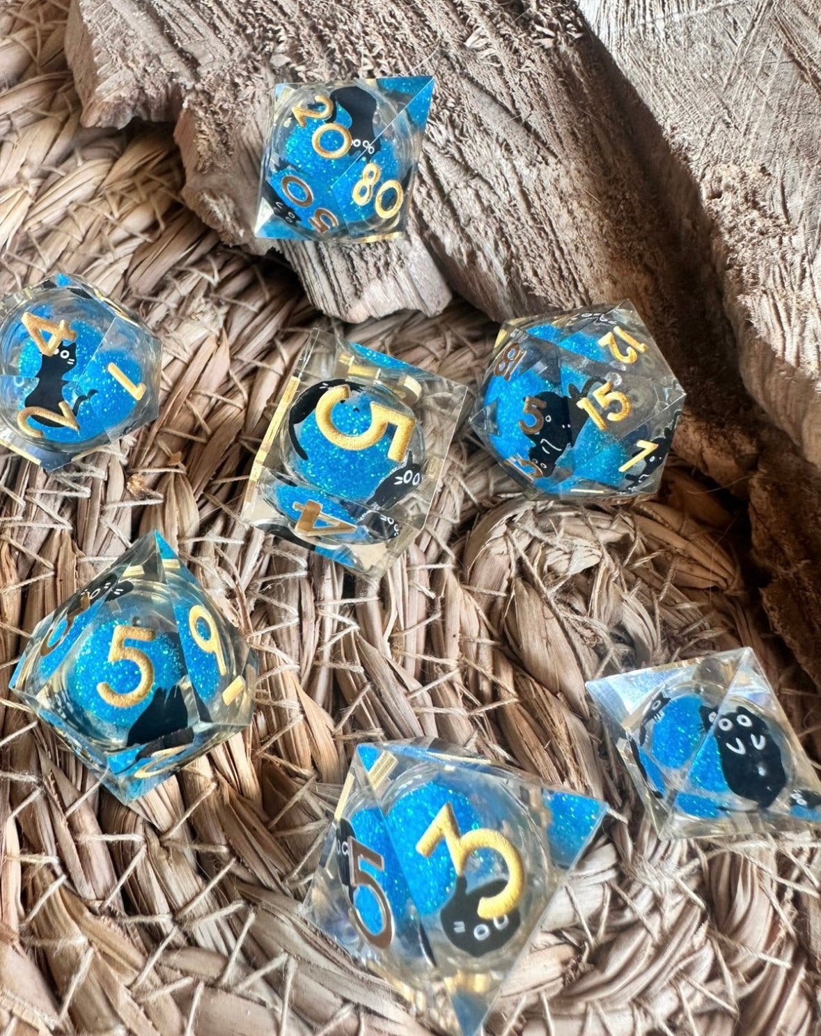DND dice / cats / D&D / Dobbelstenen / Liquid / nieuw, Hobby en Vrije tijd, Ophalen of Verzenden, Nieuw, Overige soorten