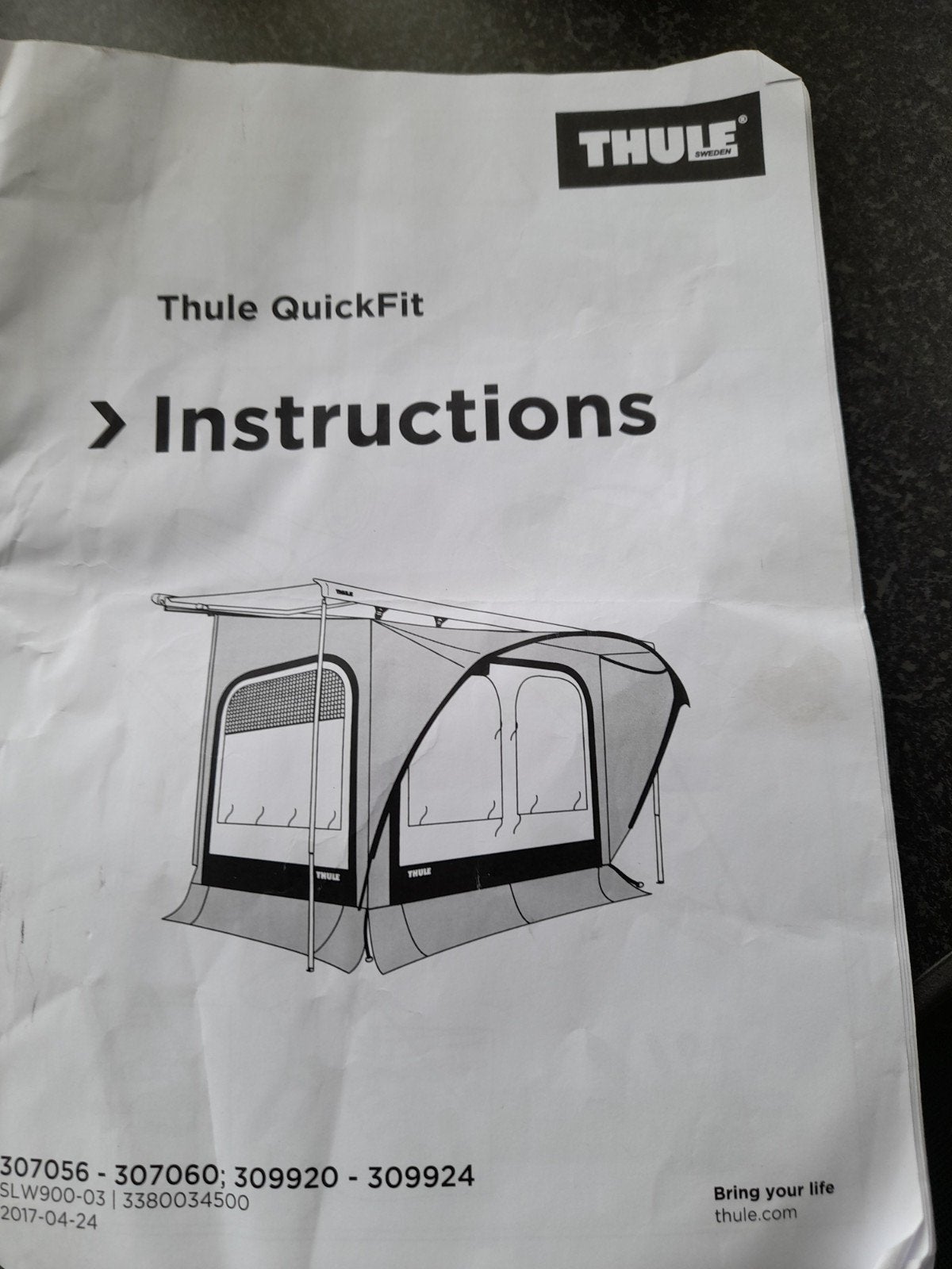 tekoop Thulle luifeltent €350., Ophalen, Zo goed als nieuw, Tot en met 4
