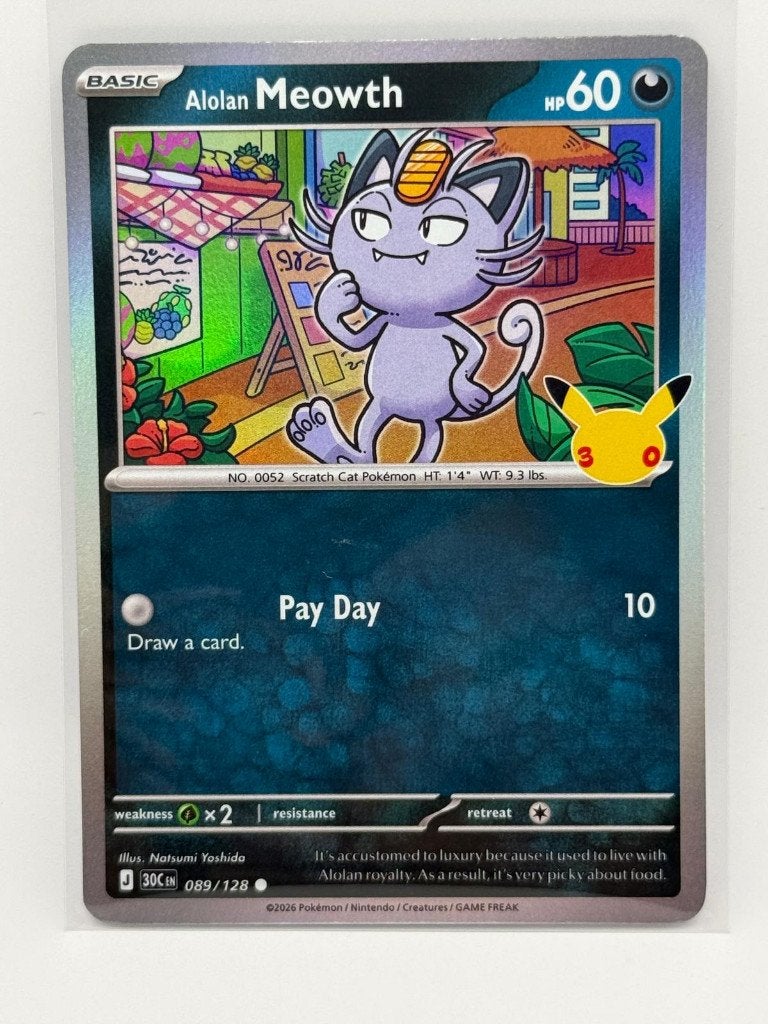 Alolan Meowth #89 Pokemon 30th Celebration, Ophalen of Verzenden