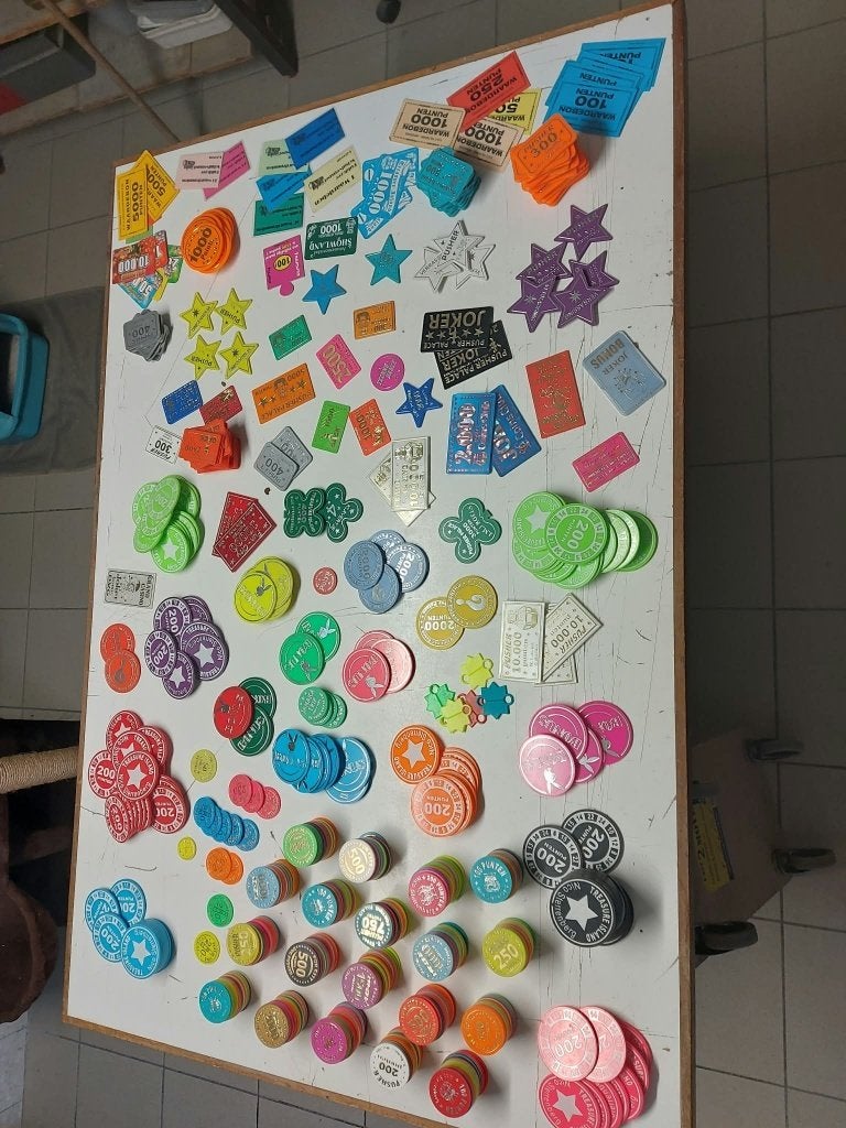 PUSHER PUNTEN KERMIS JETONS COINPUSHER JETON, Verzamelen, Overige munten, Ophalen of Verzenden