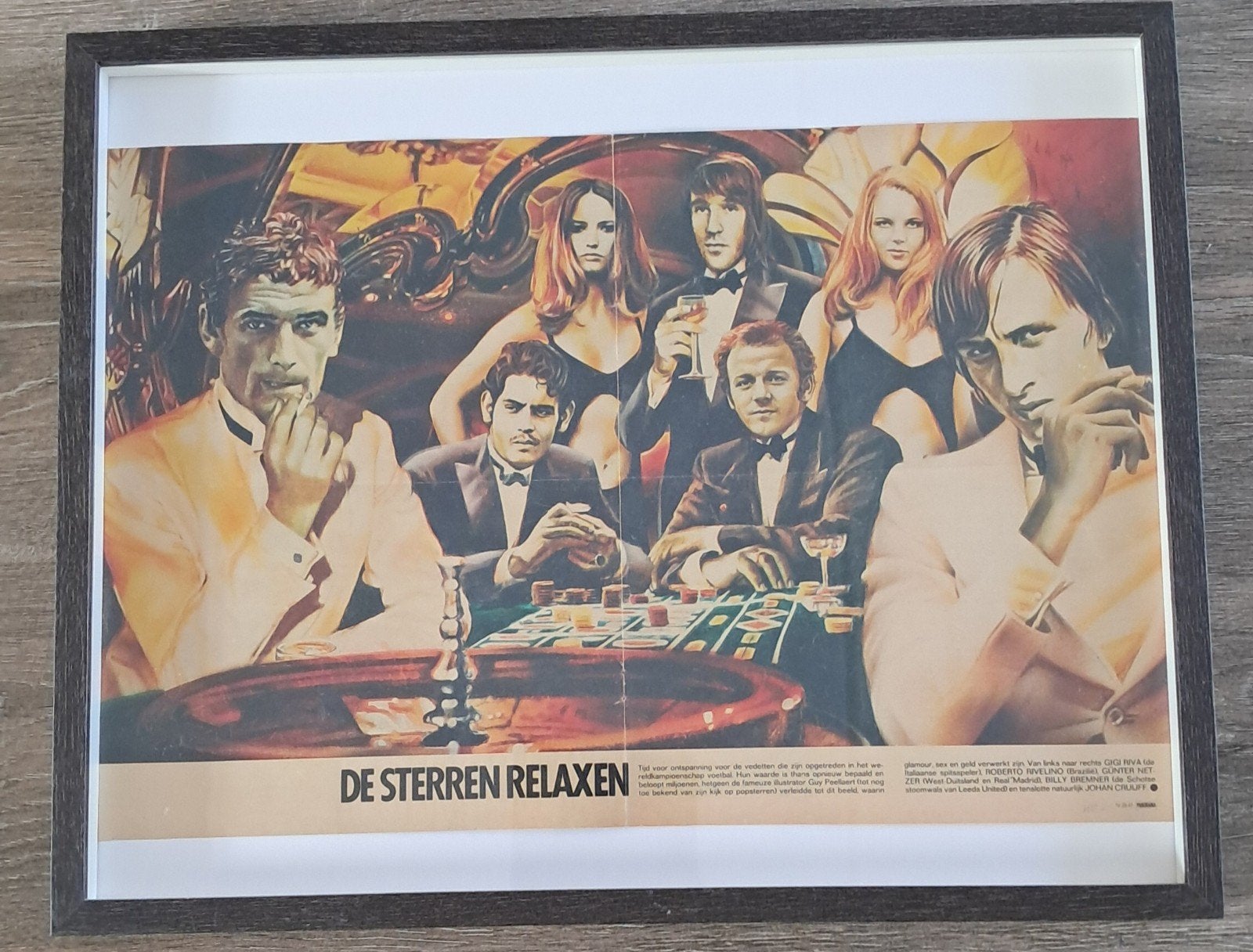 Vintage Filmposter 'De Sterren Relaxen' Ingelijst, Ophalen of Verzenden, Gebruikt, Poster, Plaatje of Sticker