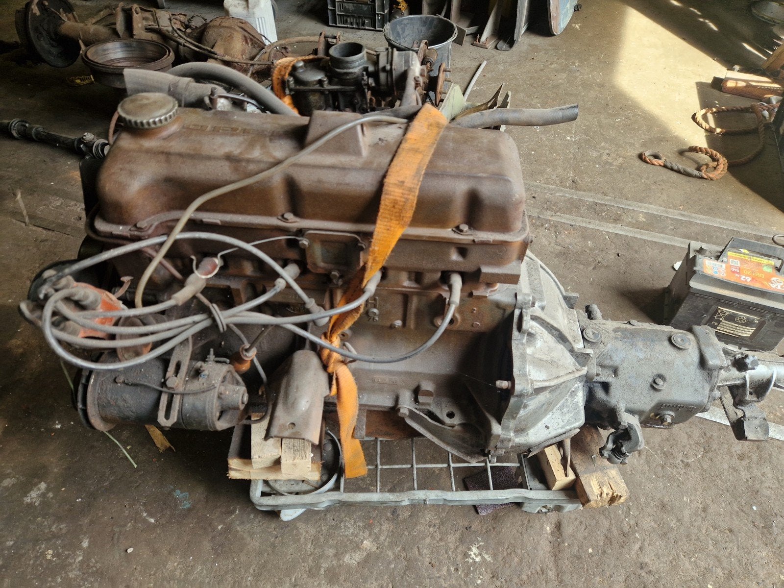 Opel 1500 CIH Motor met Stuurschakeling Bak, Auto-onderdelen, Ophalen, Opel