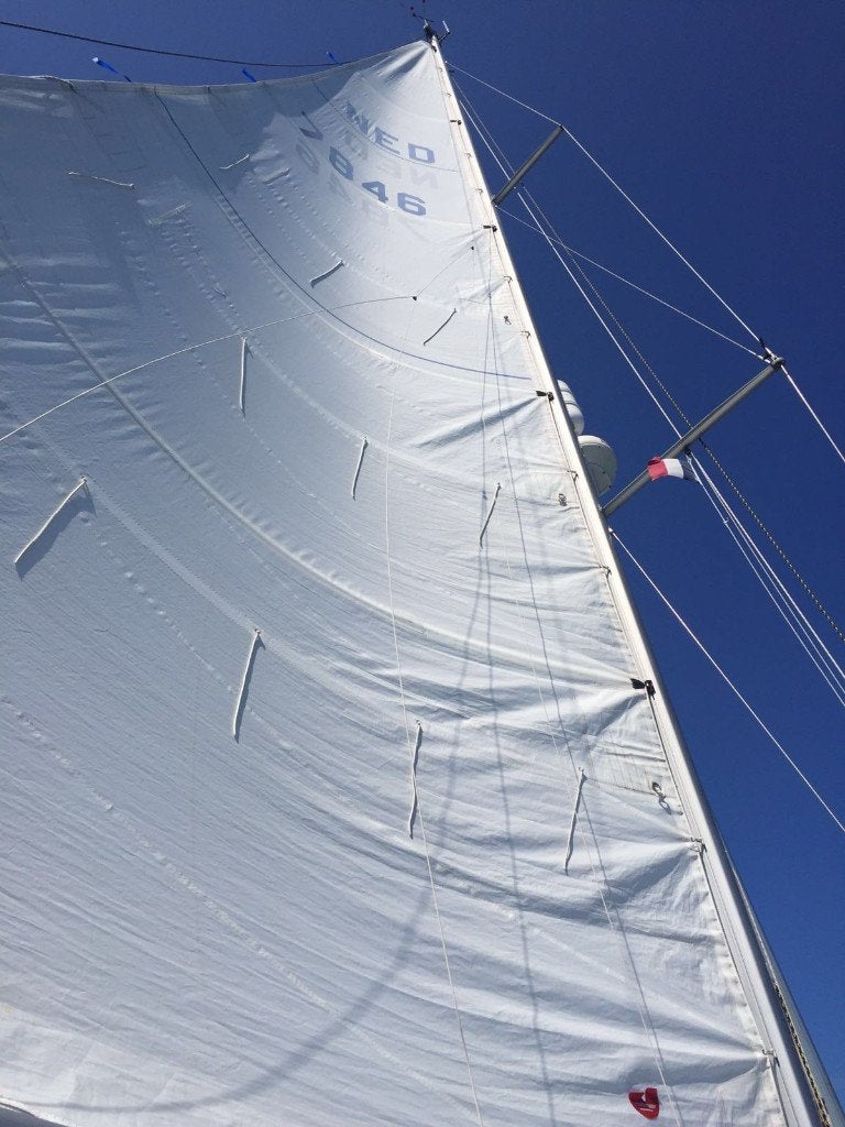 Grootzeil en HA fok, 30 tot 60 m², 6 meter of meer, Gebruikt, Grootzeil