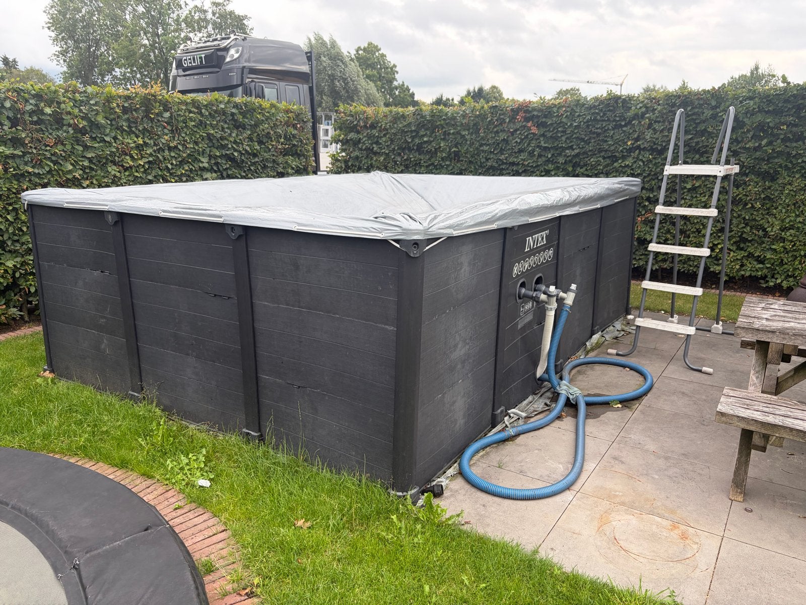 Intex Graphite Panel Pool 400x300cm, Gebruikt, Vierkant, 300 cm of meer, Ophalen