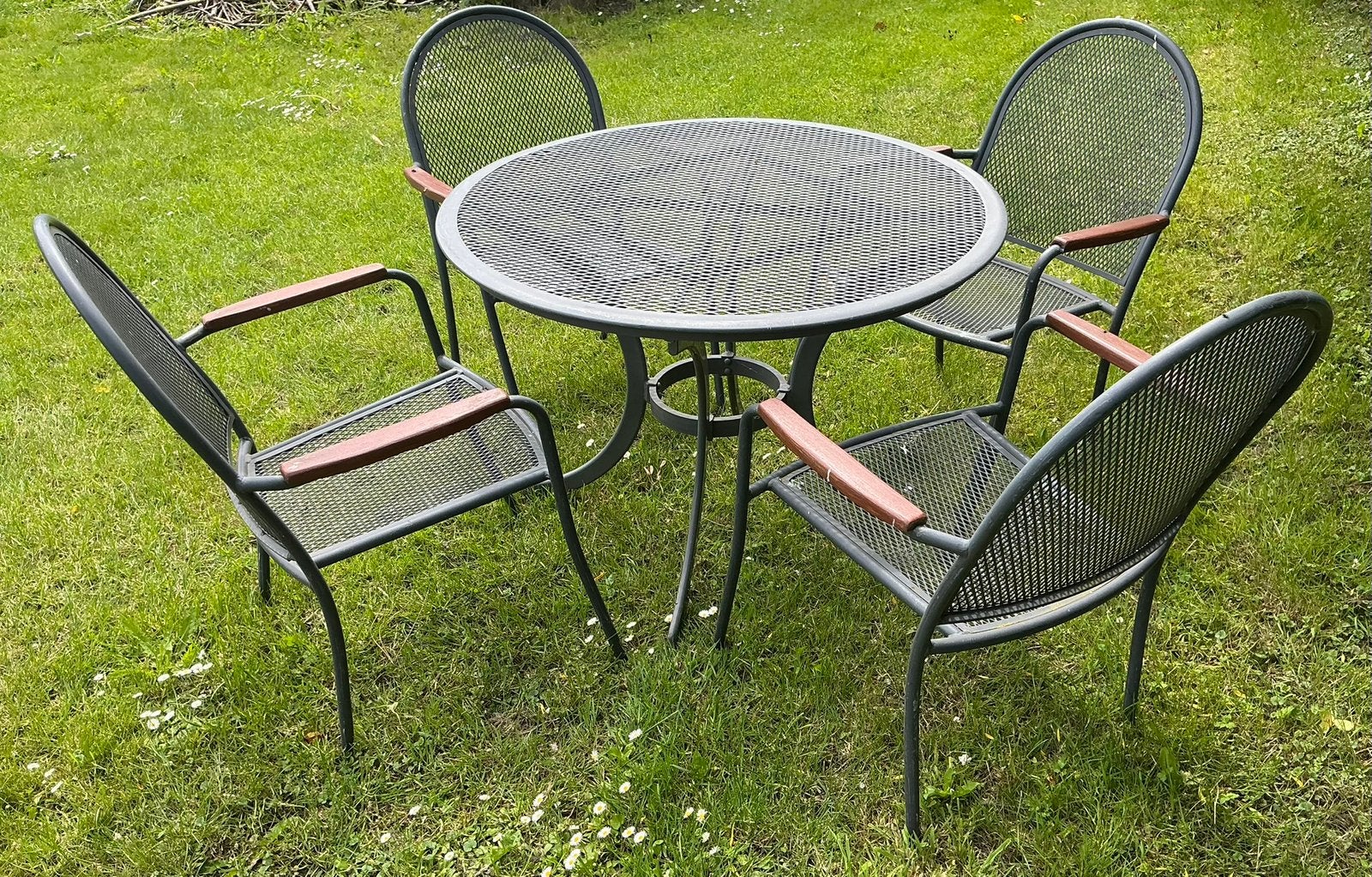 Tafel met 4 stoelen, Ophalen, Gebruikt, Hout