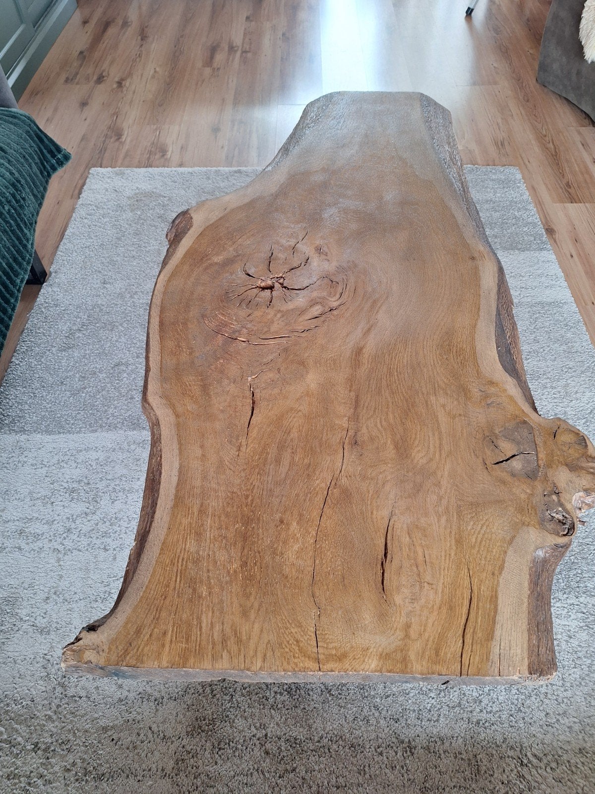 Boomstam salontafel, Ophalen, 100 tot 150 cm, 50 tot 100 cm, Zo goed als nieuw