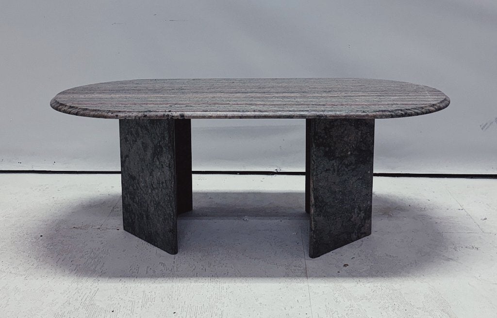 Ovale marmeren salontafel, Ophalen, Overige materialen, Gebruikt, 100 tot 150 cm