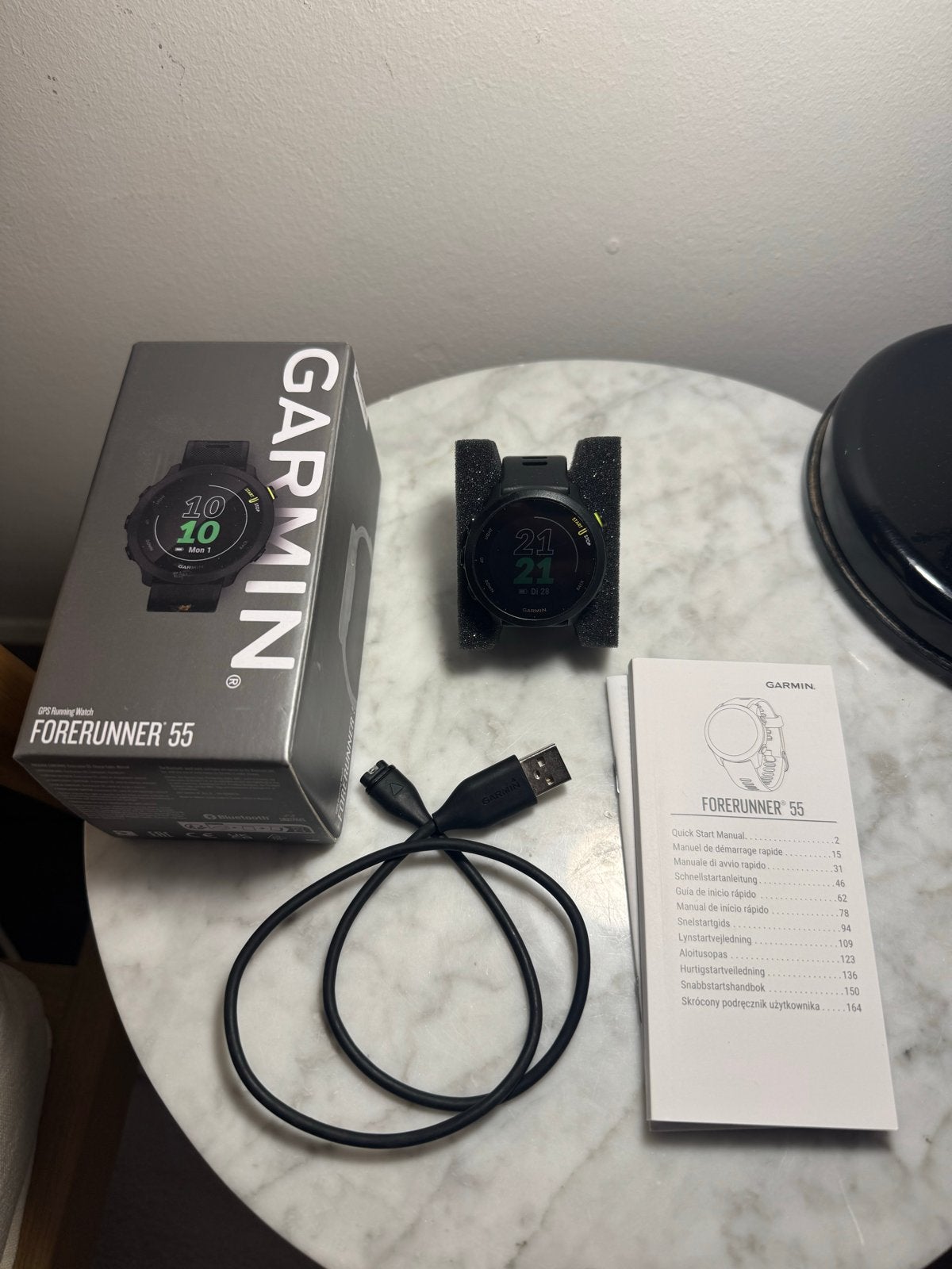 Garmin Forerunner 55 GPS Hardloophorloge Zwart, Afstand, Zwart, Ophalen of Verzenden, Zo goed als nieuw